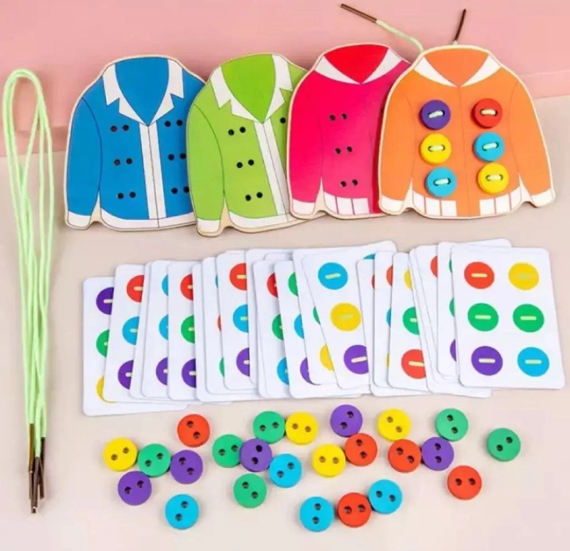 ENHEBRADOR DE MADERA DIDACTICO PARA NIÑOS - 9