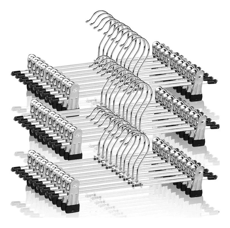 PACK DE 30 GANCHOS METALICOS CON PINZA PARA PANTALONES - 1