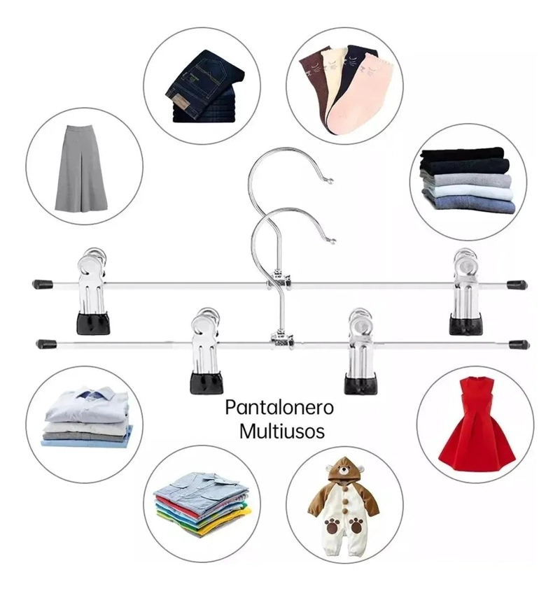 PACK DE 30 GANCHOS METALICOS CON PINZA PARA PANTALONES - 3