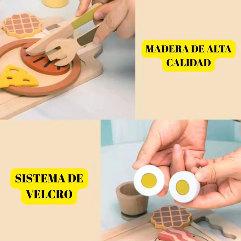 SET DE DESAYUNO DE MADERA PARA NIÑOS A PARTIR DE 3 AÑOS - 6