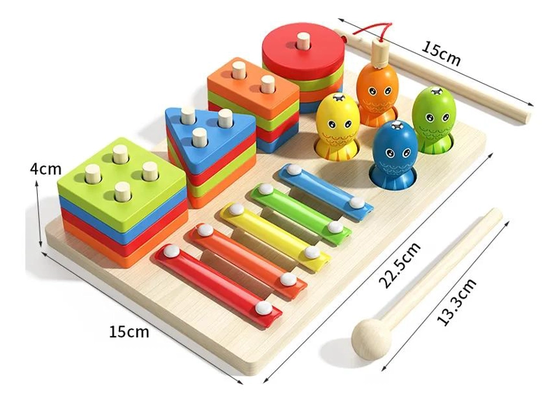 JUEGO EDUCATIVO MONTESSORI 7 EN 1 DE MADERA PARA NIÑOS - 3
