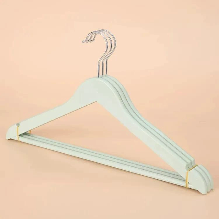 SET DE 6 PERCHAS DE PLASTICO PARA ROPA EN VERDE CLARO - 2