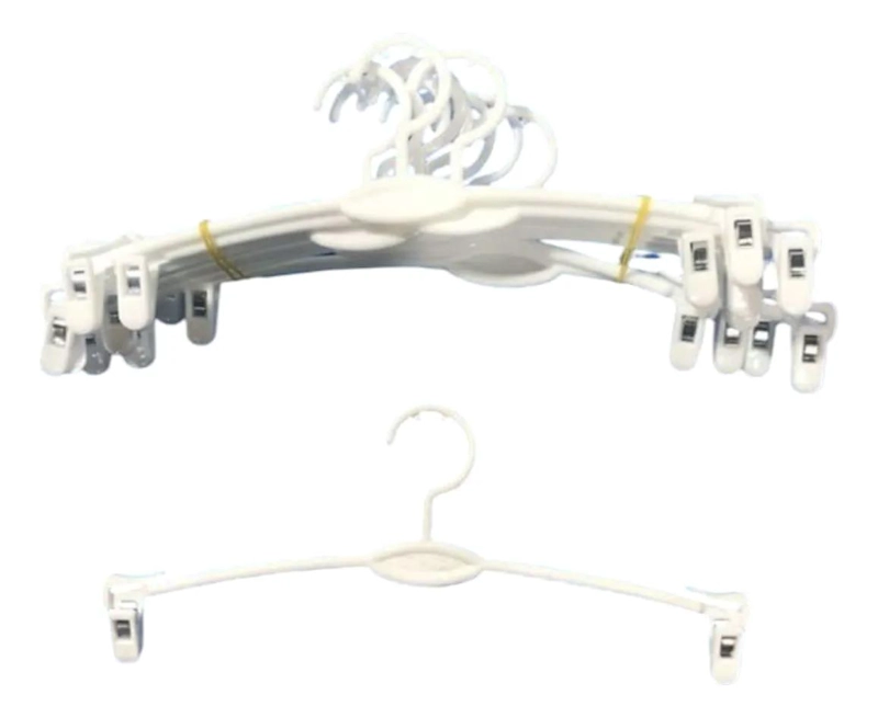 PACK DE 30 COLGADORES DE PLASTICO BLANCO PARA ROPA - 1