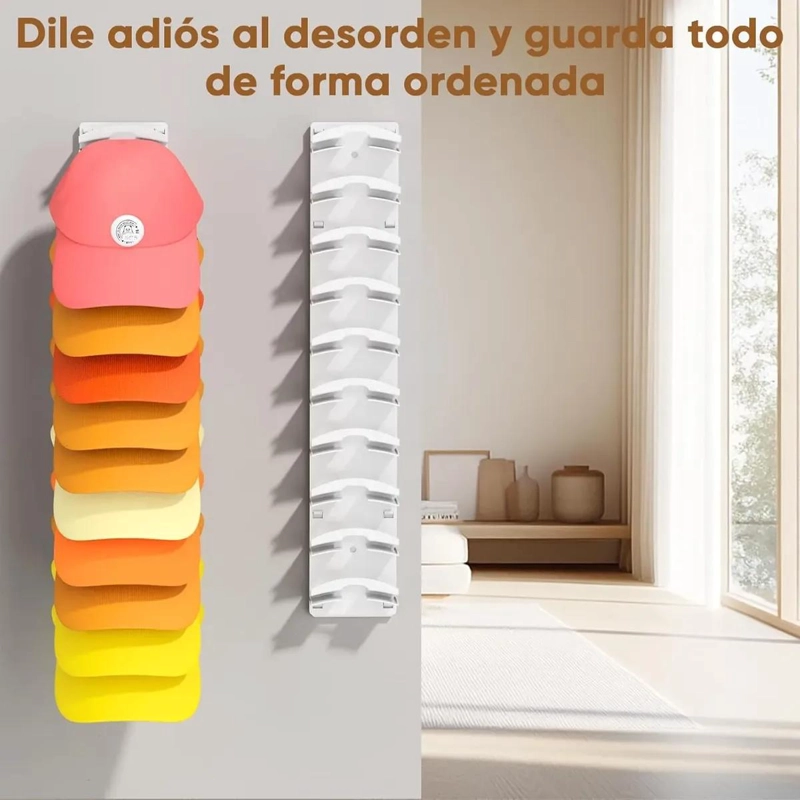 SOPORTE DE PARED PARA GORRAS, ORGANIZADOR DE SOMBREROS - 2