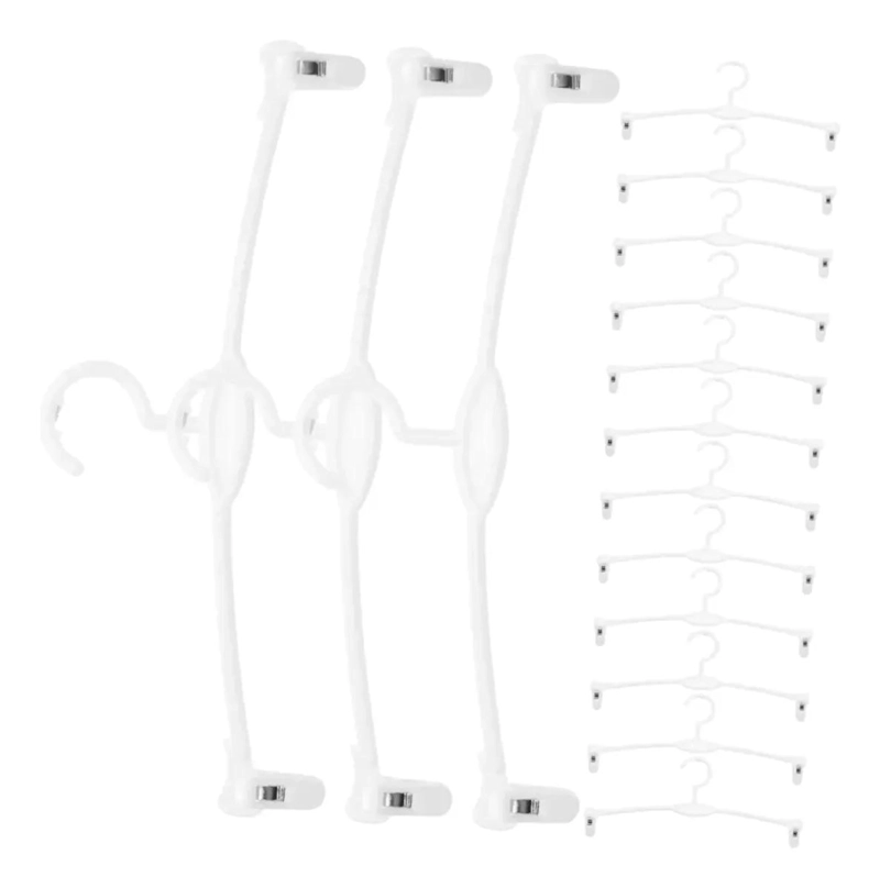 PACK DE 30 COLGADORES DE PLASTICO BLANCO PARA ROPA - 3