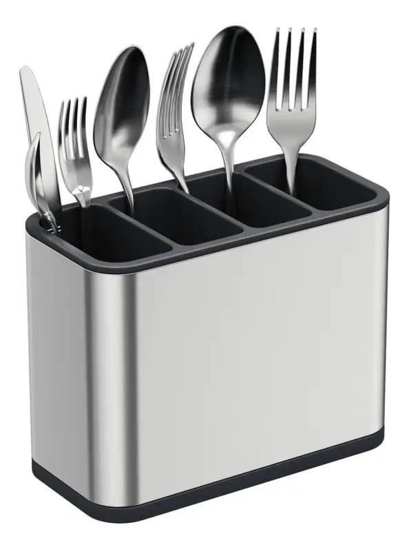 ORGANIZADOR DE CUBIERTOS DE ACERO CON CUATRO COMPARTIMENTOS PARA COCINA - 2