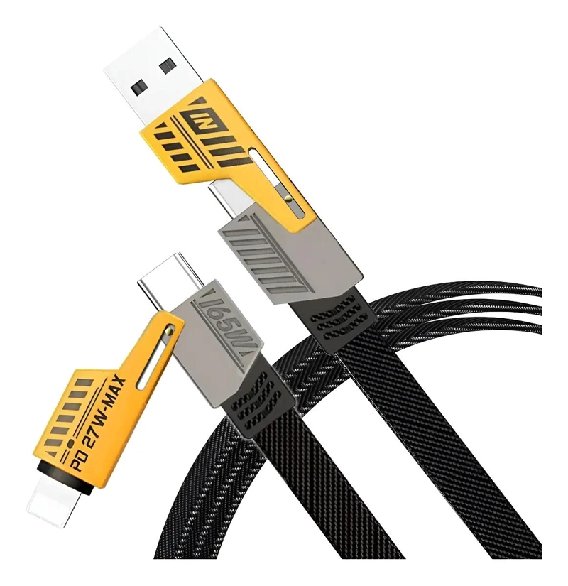 CABLE DE CARGA RAPIDA 4 EN 1 PARA IPHONE Y ANDROID - 1