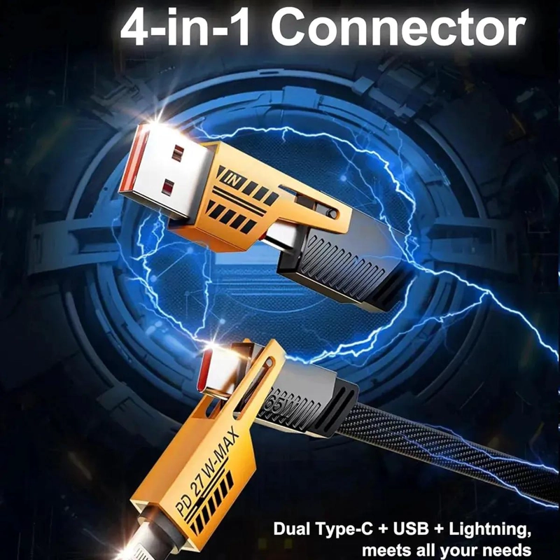 CABLE DE CARGA RAPIDA 4 EN 1 PARA IPHONE Y ANDROID - 3