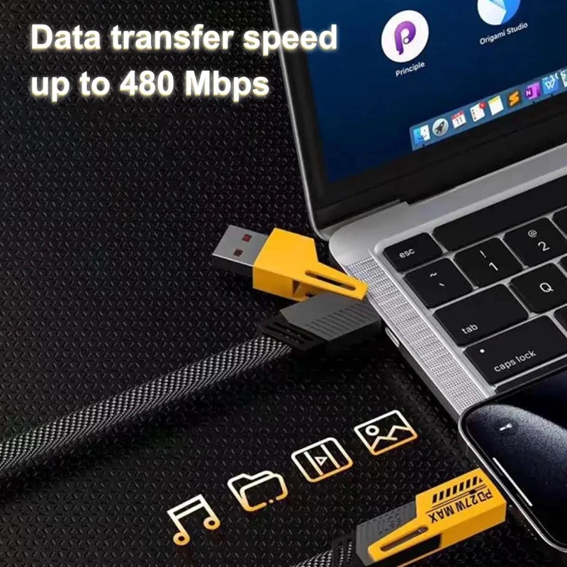 CABLE DE CARGA RAPIDA 4 EN 1 PARA IPHONE Y ANDROID - 5