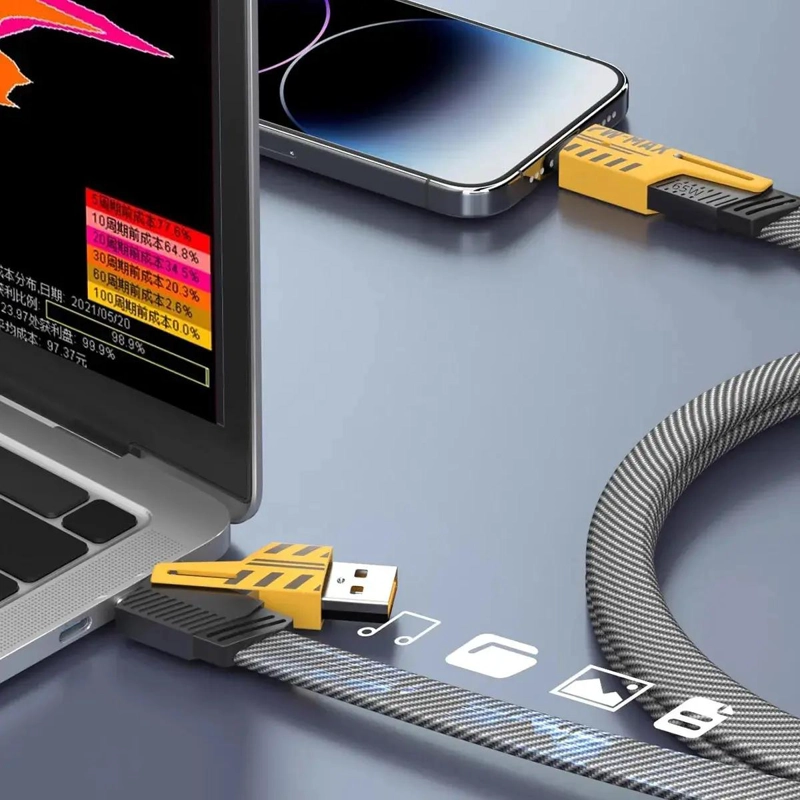 CABLE DE CARGA RAPIDA 4 EN 1 PARA IPHONE Y ANDROID - 8