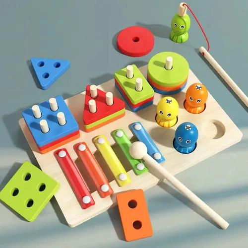 JUEGO EDUCATIVO MONTESSORI 7 EN 1 DE MADERA PARA NIÑOS - 10