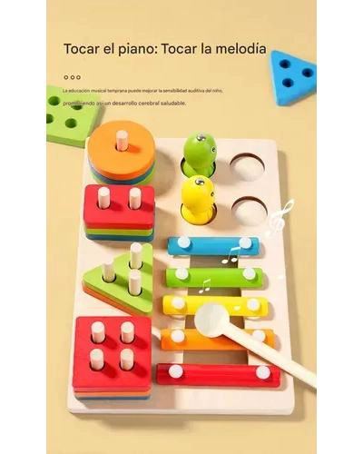 JUEGO EDUCATIVO MONTESSORI 7 EN 1 DE MADERA PARA NIÑOS - 3