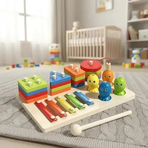 JUEGO EDUCATIVO MONTESSORI 7 EN 1 DE MADERA PARA NIÑOS - 8