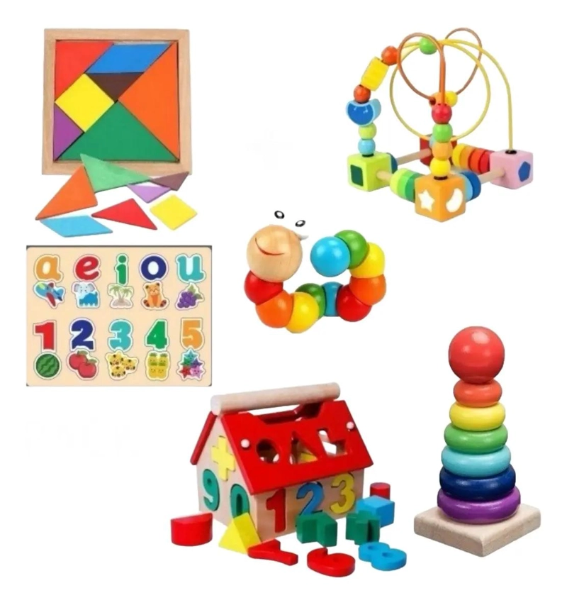 SET DE JUGUETES DIDACTICOS DE MADERA PARA NIÑOS - 1