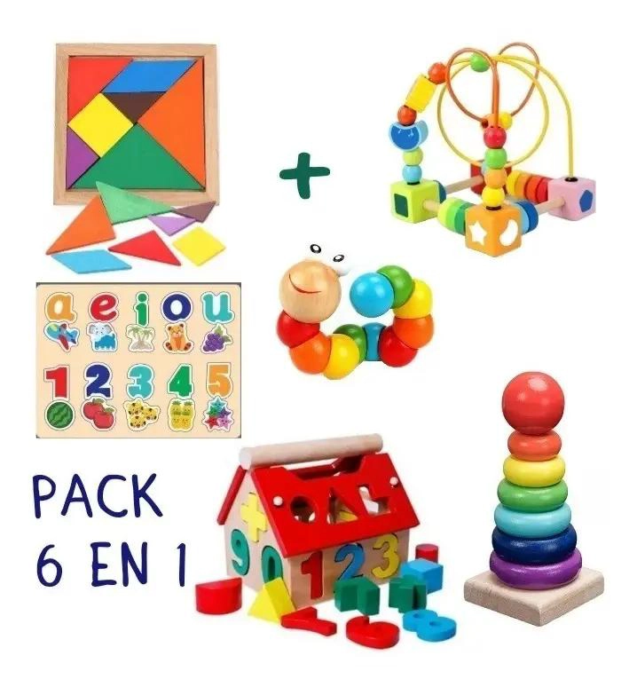 SET DE JUGUETES DIDACTICOS DE MADERA PARA NIÑOS - 2