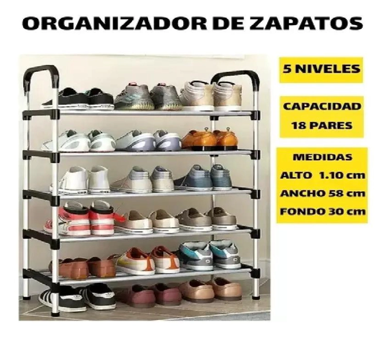 ORGANIZADOR MODULAR DE CALZADO CON 5 NIVELES PARA 15 PARES - 3