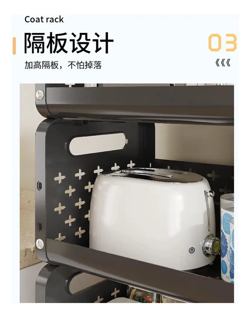 CARRITO ORGANIZADOR DE 3 NIVELES CON RUEDAS Y ESTANTE BLANCO - 6