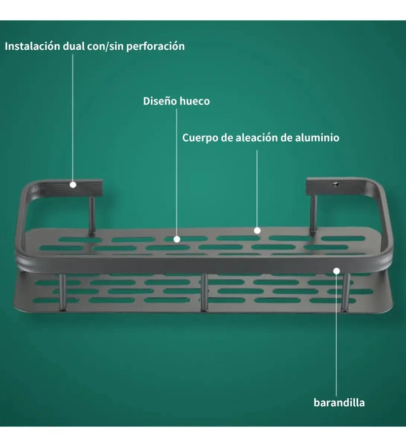 ESTANTES DE PARED MULTIFUNCIONALES PARA BAÑO Y COCINA - 7