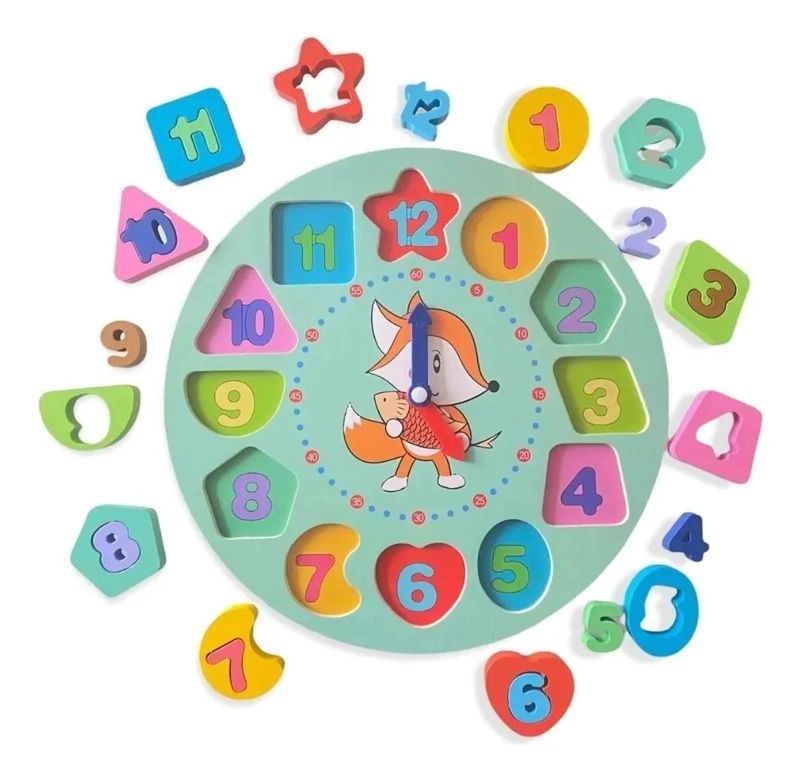 RELOJ DIDACTICO INFANTIL DE APRENDIZAJE CON FIGURAS - 2
