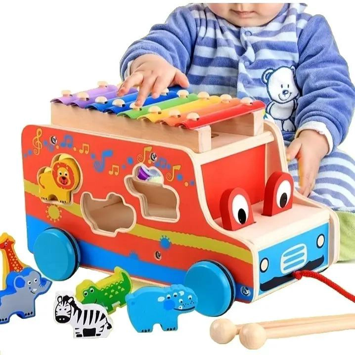 XILOFONO DIDACTICO DE MADERA MULTIFUNCIONAL PARA NIÑOS - 1