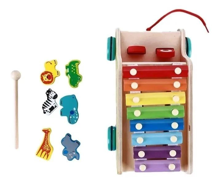 XILOFONO DIDACTICO DE MADERA MULTIFUNCIONAL PARA NIÑOS - 4