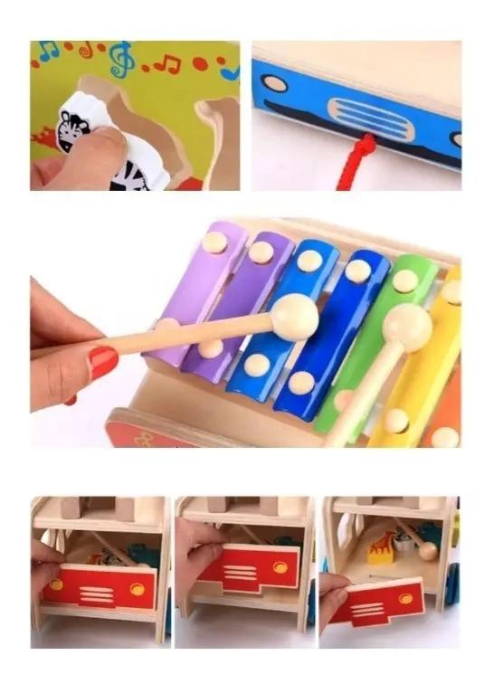 XILOFONO DIDACTICO DE MADERA MULTIFUNCIONAL PARA NIÑOS - 5