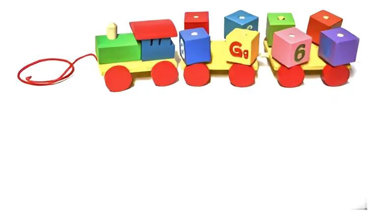 TREN DE MADERA COLORIDO CON BLOQUES PARA ENCAJAR - 1