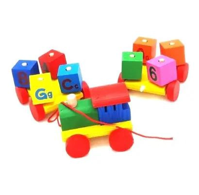 TREN DE MADERA COLORIDO CON BLOQUES PARA ENCAJAR - 2