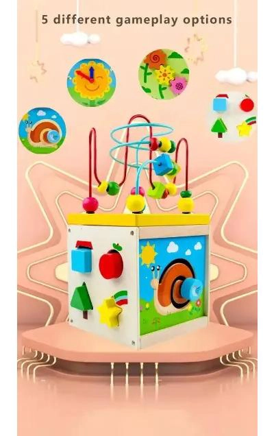 CUBO DIDACTICO DE MADERA PARA BEBE S Y NIÑOS PEQUEÑOS - 3