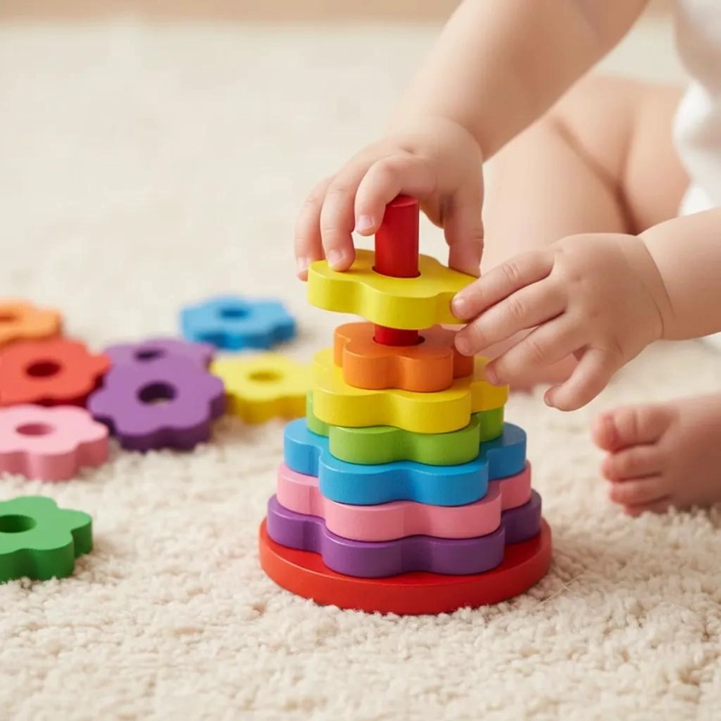 TORRE APILABLE DE MADERA PARA NIÑOS DE 2 A 4 AÑOS - 6
