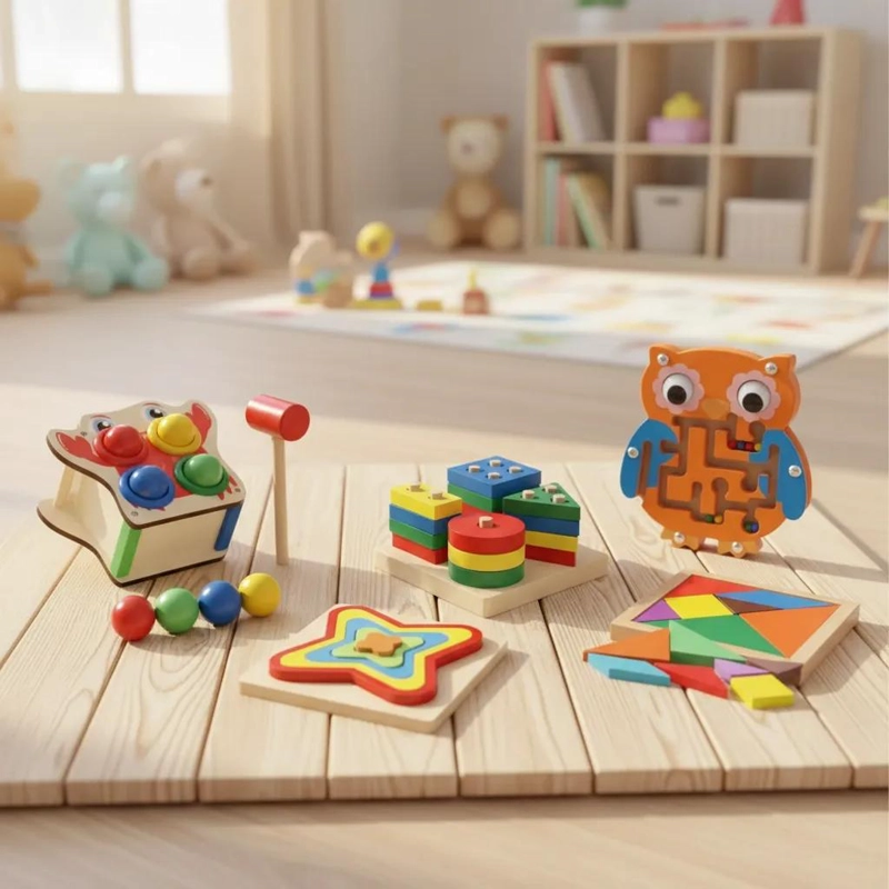 JUGUETES EDUCATIVOS DE MADERA MONTESSORI PARA NIÑOS - 1