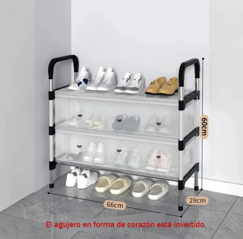 ZAPATERO ORGANIZADOR MODERNO DE 3 NIVELES Y 2 PUERTAS - 3