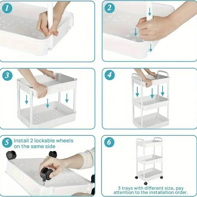 CARRITO ORGANIZADOR MULTIUSO CON RUEDAS Y 3 NIVELES - 6