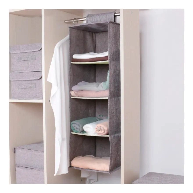 ORGANIZADOR DE ROPA COLGANTE PLEGABLE CON 4 CAPAS - 2
