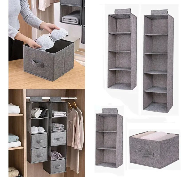 ORGANIZADOR DE ROPA COLGANTE PLEGABLE CON 4 CAPAS - 3