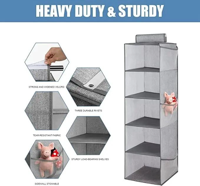 ORGANIZADOR DE ROPA COLGANTE PLEGABLE CON 4 CAPAS - 6