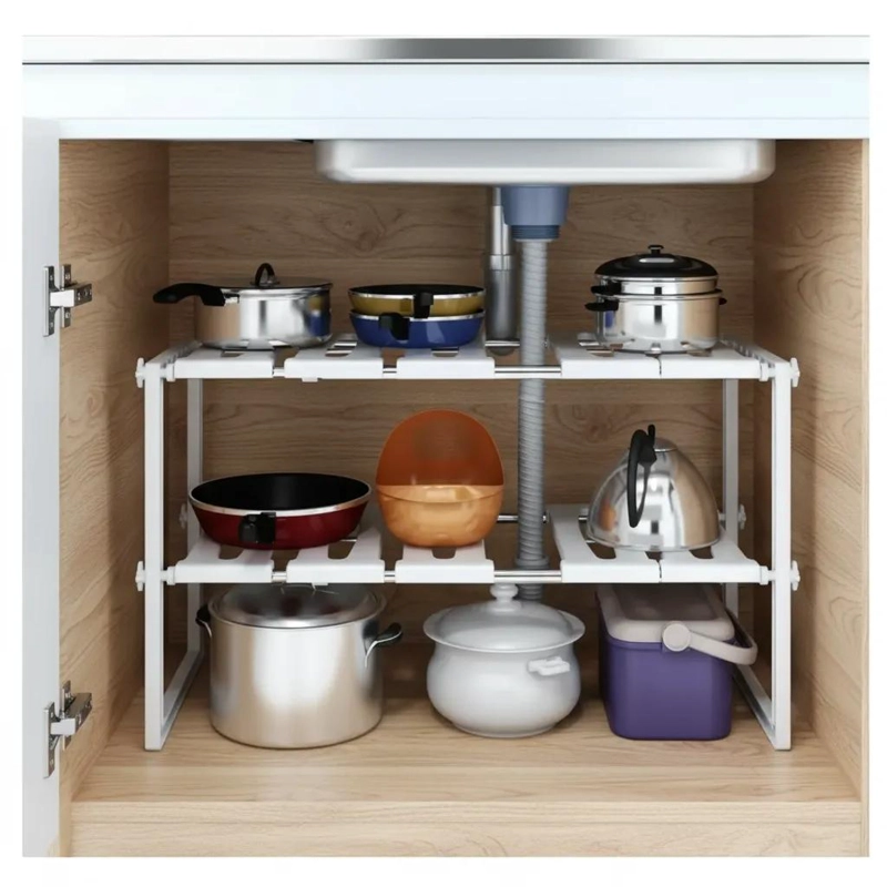 ESTANTE TELESCOPICO ORGANIZADOR DE COCINA AJUSTABLE - 1