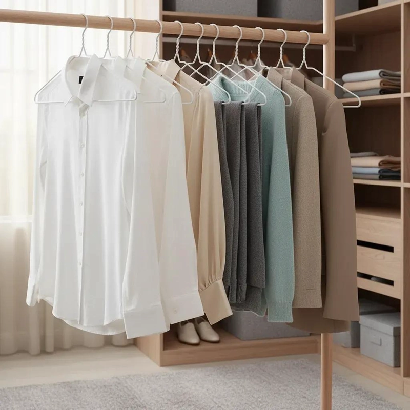 50 COLGADORES METALICOS PARA ORGANIZAR ROPA EN CLOSET - 3