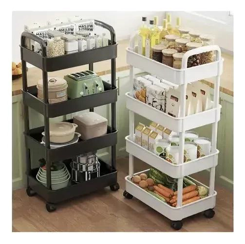 CARRITO DE ALMACENAMIENTO DE 4 NIVELES CON RUEDAS - 4