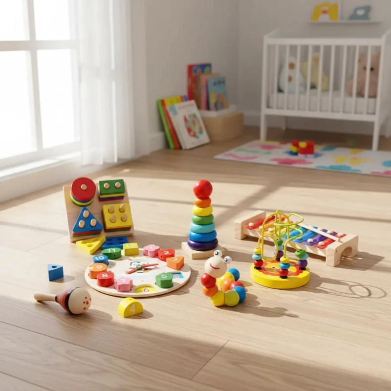 SET DE JUGUETES DIDACTICOS DE MADERA PARA APRENDIZAJE INFANTIL - 2