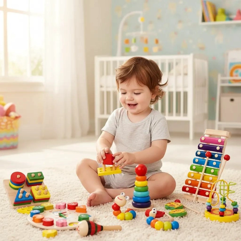 SET DE JUGUETES DIDACTICOS DE MADERA PARA APRENDIZAJE INFANTIL - 3