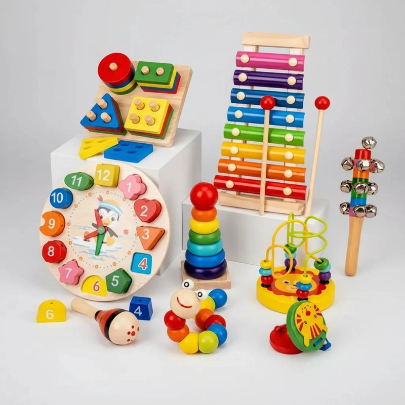 SET DE JUGUETES DIDACTICOS DE MADERA PARA APRENDIZAJE INFANTIL - 5