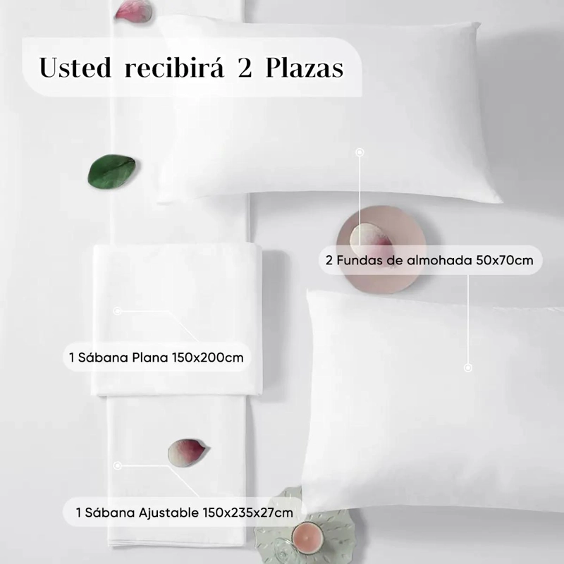 JUEGO DE SABANAS 2 PLAZAS AJUSTABLE Y SUAVE DE 4 PIEZAS - 4