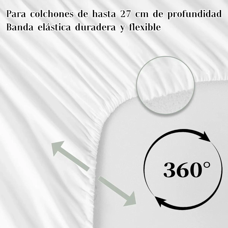 JUEGO DE SABANAS 2 PLAZAS AJUSTABLE Y SUAVE DE 4 PIEZAS - 6