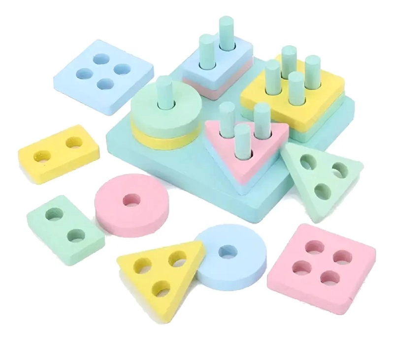 JUEGO DIDACTICO DE ENCAJE DE MADERA PARA NIÑOS - 1