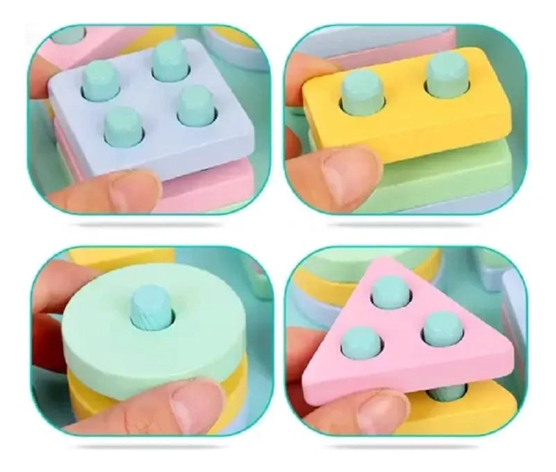 JUEGO DIDACTICO DE ENCAJE DE MADERA PARA NIÑOS - 2