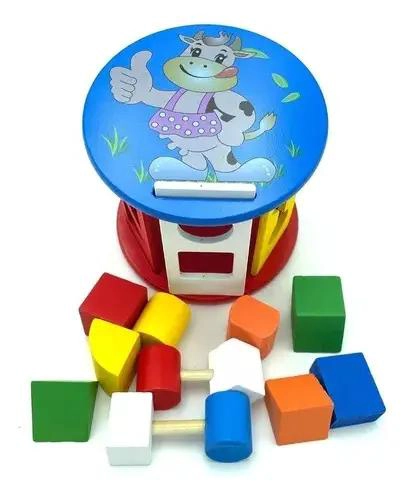 CILINDRO DE ENCAJE DE MADERA PARA NIÑOS CON FIGURAS GEOME TRICAS - 3