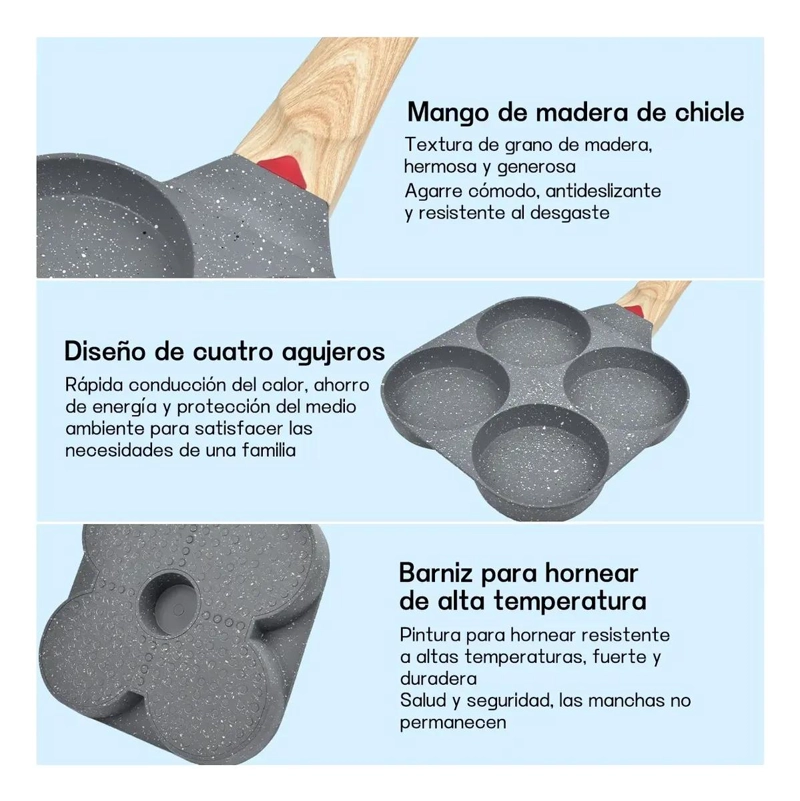 SARTE N ANTIADHERENTE CON CUATRO COMPARTIMENTOS PARA TORTILLAS Y HUEVOS - 3