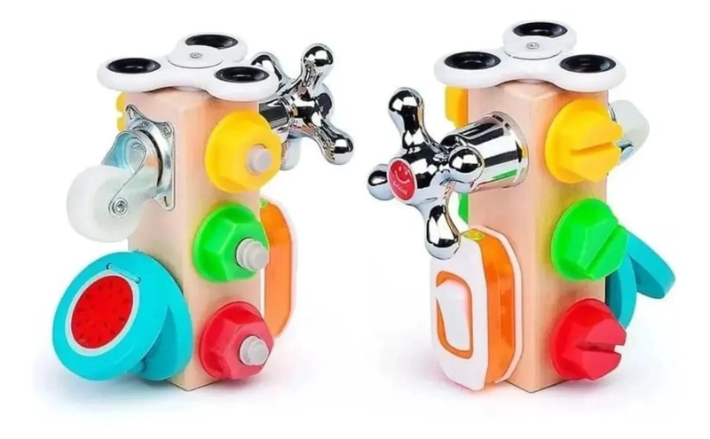 CUBO SENSORIAL DE MADERA PARA ESTIMULACION INFANTIL - 1