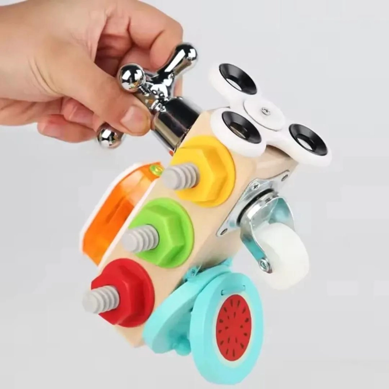 CUBO SENSORIAL DE MADERA PARA ESTIMULACION INFANTIL - 3